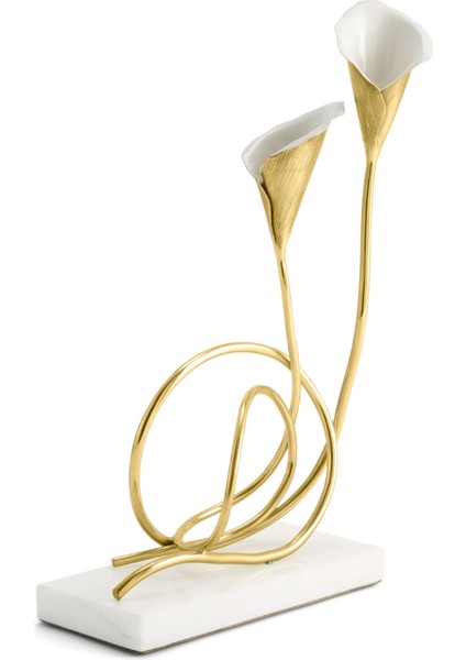 Calla Lily Mermer Stantlı Pirinç Ikili Şamdan modelleri