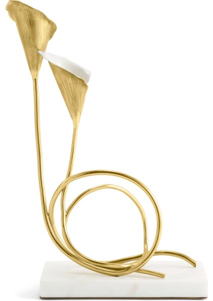 Calla Lily Mermer Stantlı Pirinç Ikili Şamdan fırsatları