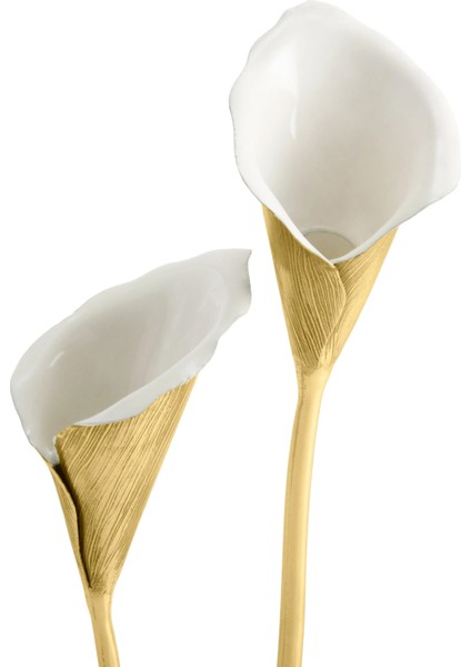 Calla Lily Mermer Stantlı Pirinç Ikili Şamdan indirimleri