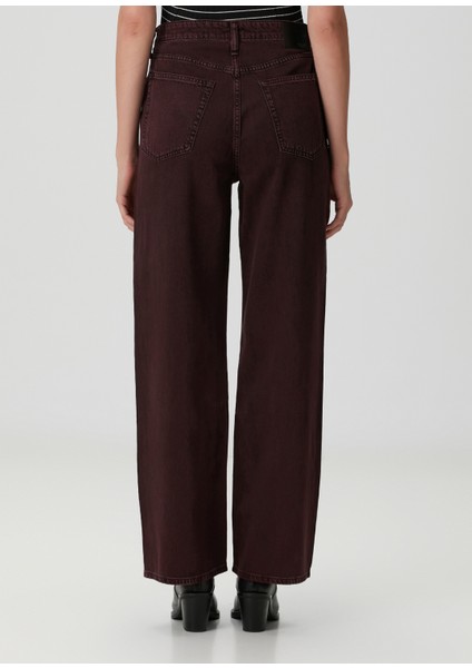 Logan Wide Leg Bordo Jean Pantolon fırsatları