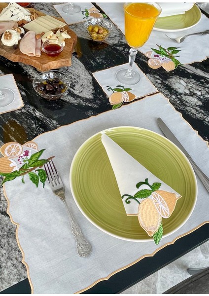 Sorrento 2’li Limon Desenli Amerikan Servis 35X50 cm modelleri