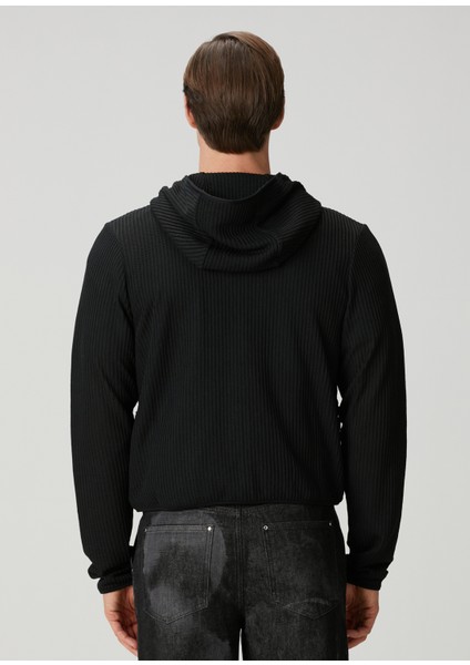 Siyah Kapüşonlu Triko Hırka fırsatları