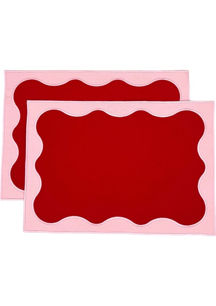 Nora Kırmızı 2'li Amerikan Servis 35 x 50 cm