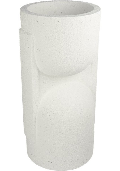 Beyaz Polyresin Saksı 35X72 cm