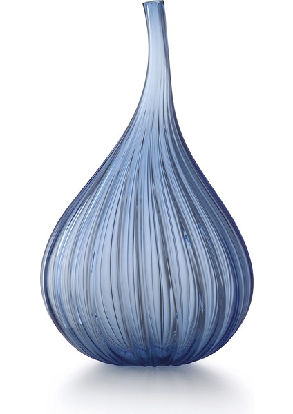 Drops Parlak Bebe Mavisi Cam Orta Boy Vazo