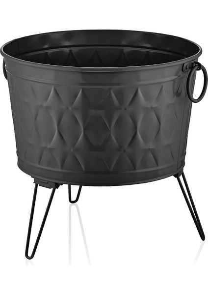 Prizma Siyah Vazo ve Saksı 45 cm