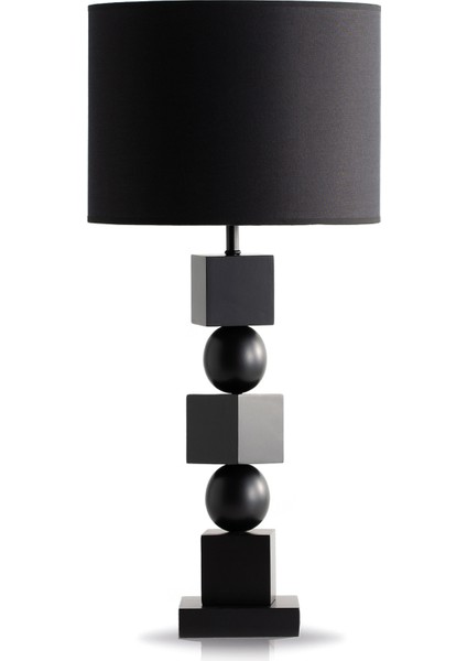 Poly Siyah Ahşap Abajur