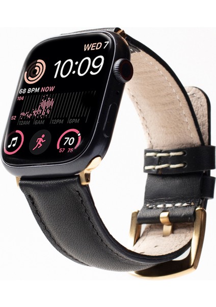 Apple Watch 42/44/45 mm Black Deri Akıllı Saat Kordon fırsatları