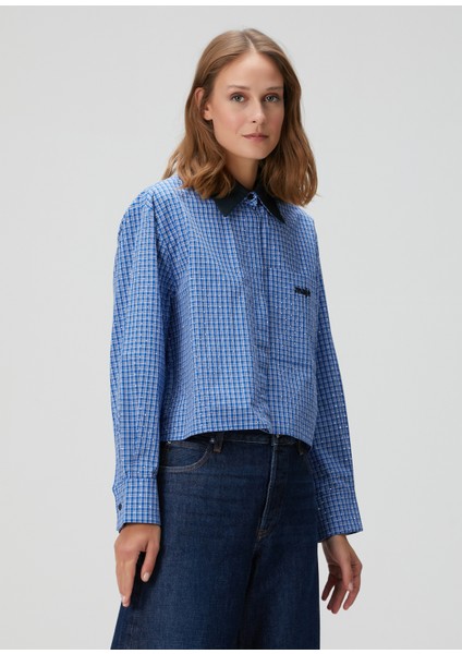 Curbane Mavi Ekoseli Gömlek modelleri