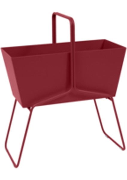 Basket Kırmızı Alüminyum Ayaklı Saksı