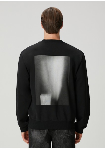 Siyah Kontrast Baskılı Sweatshirt fırsatları