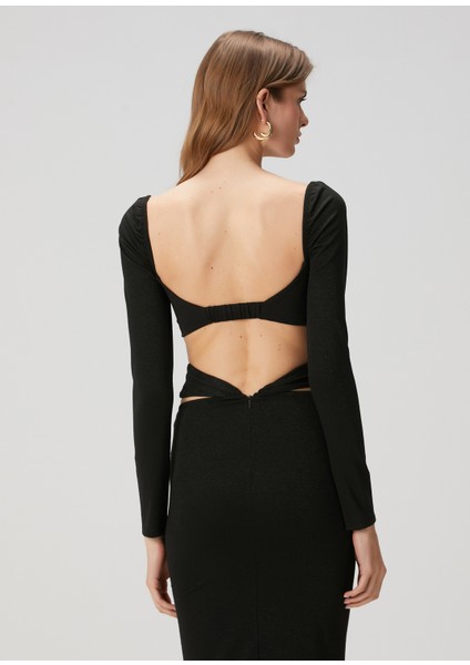 Maja Siyah Crop Bluz fırsatları