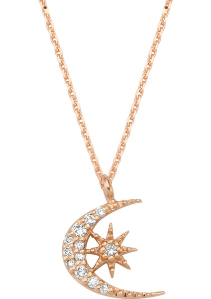 Moon Star Kadın Xsmall Pırlanta Altın Kolye
