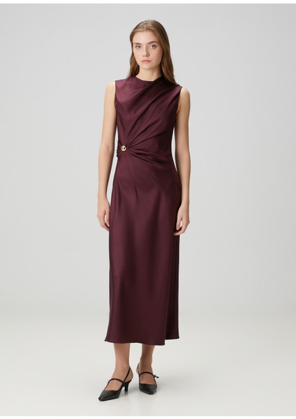 Roan Mürdüm Maksi Ipek Elbise fiyatları