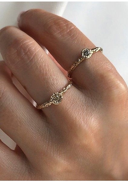 Caramel Pırlanta Taşlı 14 Ayar Altın Kadın Yüzük fiyatları