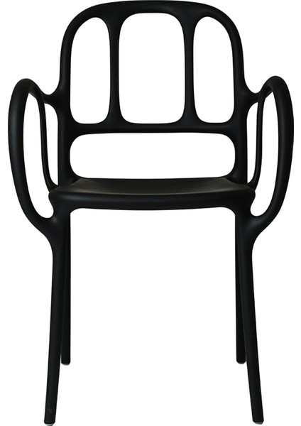 Mila Polipropilen Black Kollu Sandalye