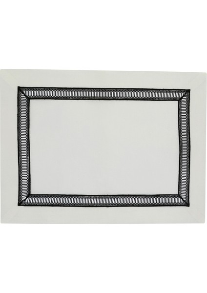 Kolber Detaylı Ekru Keten 4'lü Amerikan Servisi Seti