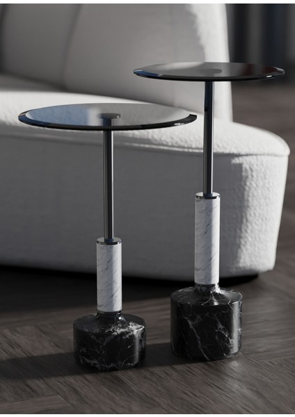 Lope Solo Siyah Mermer Ayaklı Yan Sehpa fırsatları