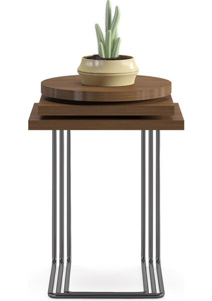 Bremen Desensiz Smoked Meşe 3'lü Zigon Sehpa