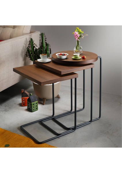 Bremen Desensiz Smoked Meşe 3'lü Zigon Sehpa fiyatları