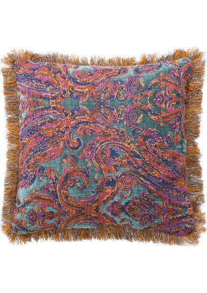 Ravelle Turkuaz Dokuma Saçaklı Kırlent 50 x 50 cm