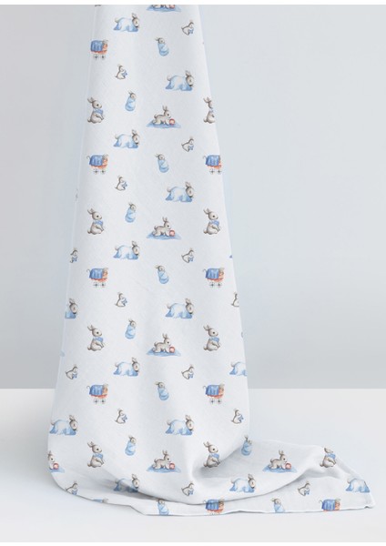 %100 Pamuk Bebe Lapin Müslin Mavi Bebek Örtüsü 70X70 cm fiyatları