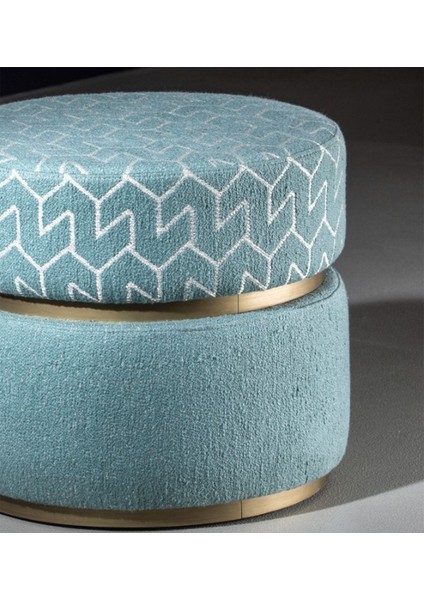Azzurro Desenli Turkuaz Silindir Ahşap Puf indirimleri