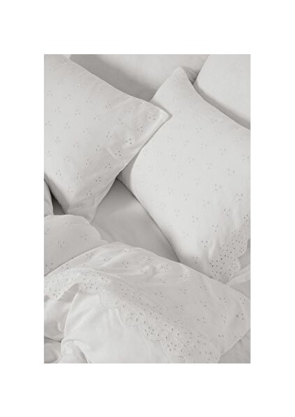 Eyelet Pamuk Çift Kişilik Nevresim Beyaz 200X220 modelleri