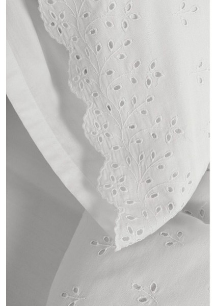 Eyelet Pamuk Çift Kişilik Nevresim Beyaz 200X220 indirimleri
