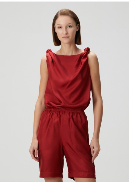 Remy Kırmızı Ipek Bluz