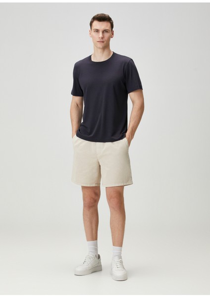 Regular Fit Lacivert Basic T-Shirt