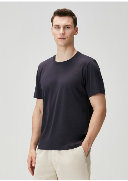 Regular Fit Lacivert Basic T-Shirt modelleri