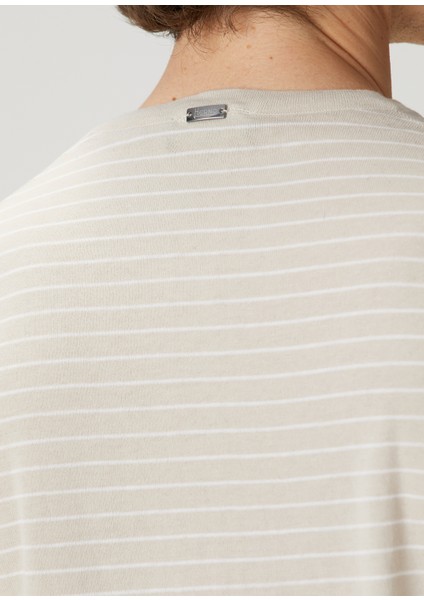 Bej Çizgili Triko
