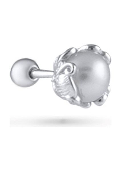 Aria Mayorka Inci 925 Ayar Gümüş Kadın Tragus Piercing Küpe