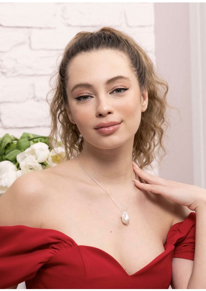 Alessandra 925 Ayar Gümüş Barok Inci Kolye fiyatları