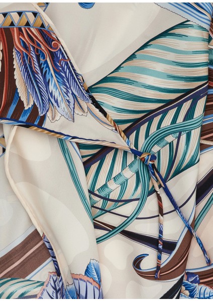 Desenli Kadın Ipek Fular modelleri