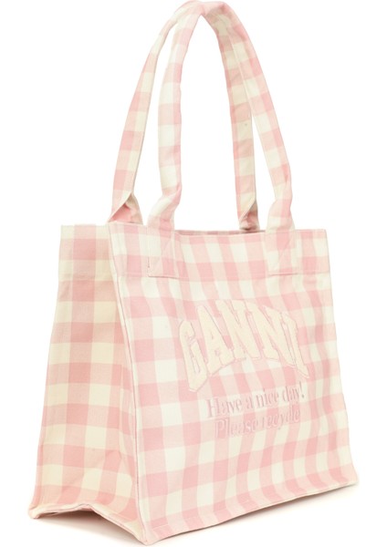 Easy Beyaz Pembe Desenli Kadın Alışveriş Çantası fiyatları