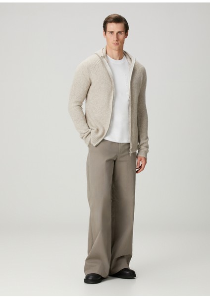 Bej Kapüşonlu Yün Triko Hırka fiyatları