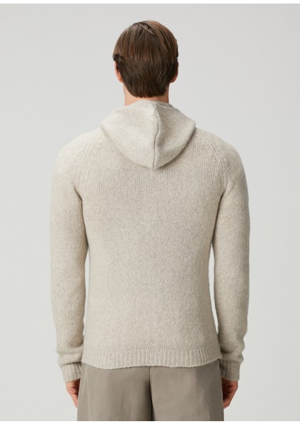 Bej Kapüşonlu Yün Triko Hırka fırsatları