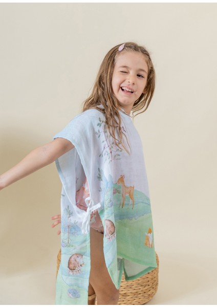 Arcadia 100% Organik Pamuk Bebek Çocuk Müslin Panço fırsatları