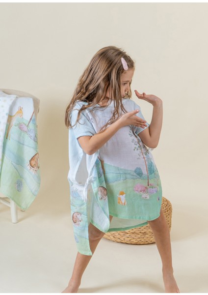 Arcadia 100% Organik Pamuk Bebek Çocuk Müslin Panço indirimleri