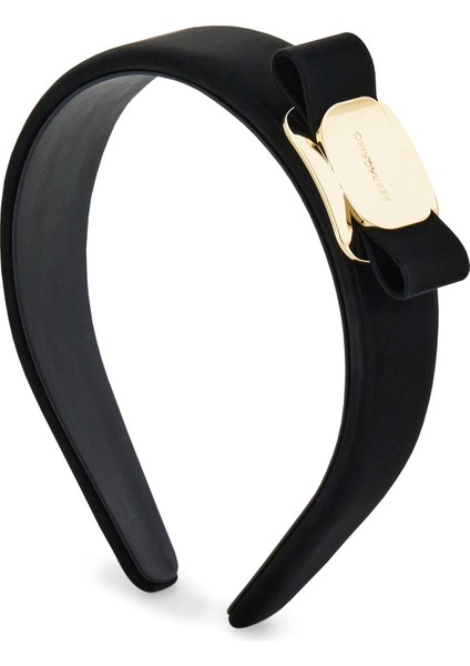 Siyah Gold Fiyonklu Kadın Deri Taç