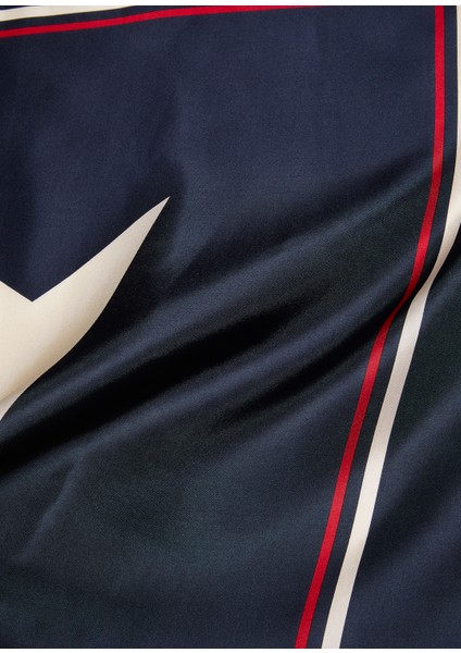 Lacivert Logolu Kadın Ipek Fular fiyatları