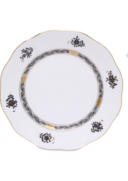 Apponyi siyah Desenli 21 cm Porselen Tabak