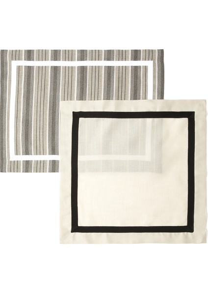 Siyah Çizgili 4lü Amerikan Servisi Peçete Seti fiyatları