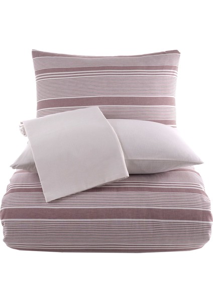 Flint Çizgi Desenli Pamuklu Çift Kişilik Nevresim Takımı 200 x 220 cm