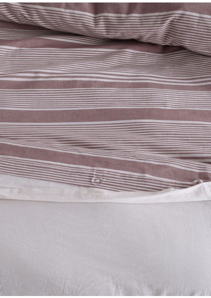 Flint Çizgi Desenli Pamuklu Çift Kişilik Nevresim Takımı 200 x 220 cm fırsatları