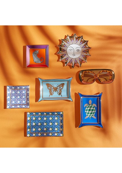 Mavi Desenli Kare Tepsi fiyatları