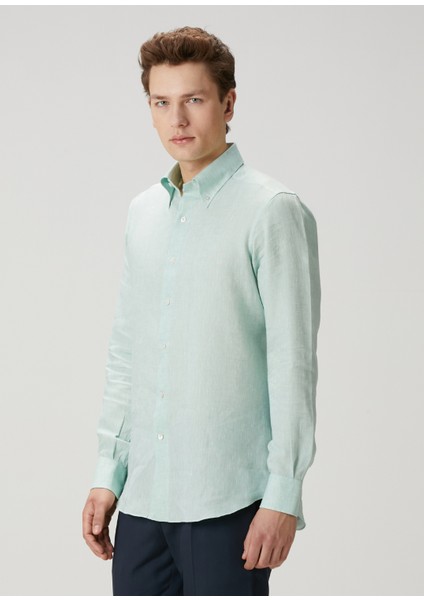 Eros Açık Yeşil Keten Gömlek modelleri