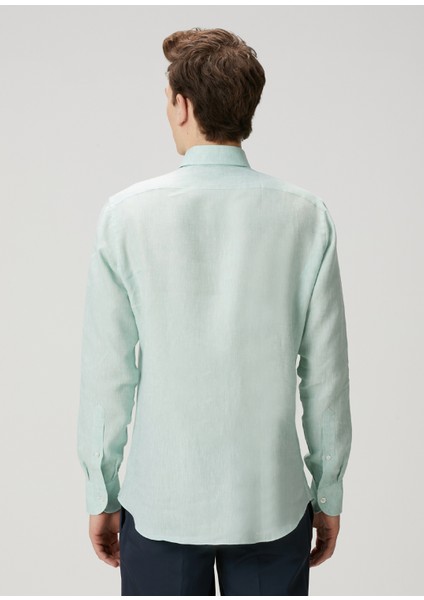 Eros Açık Yeşil Keten Gömlek fırsatları